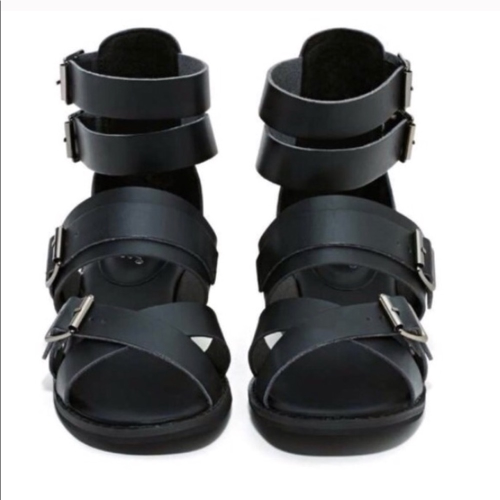 Nasty gal! Black buckle strap sandals